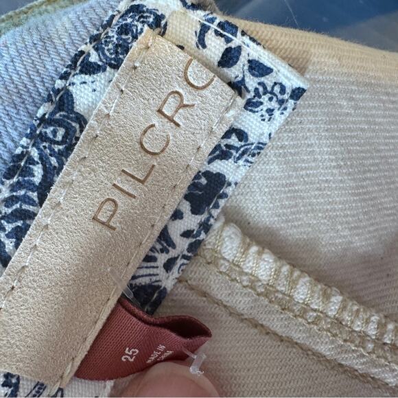 Pilcro Anthropologie Cut Off Denim Short Overalls Womens 25 Pastel Beachy Jean - Picture 4 of 12